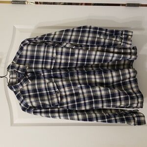 Vintage Polo Sport Ralph Lauren Blue and White Plaid Button Down Shirt